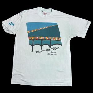 Vintage 80s Nike Swoosh Bloomsday Run 1987 Spokane Tee Shirt Single Stitch Sz L